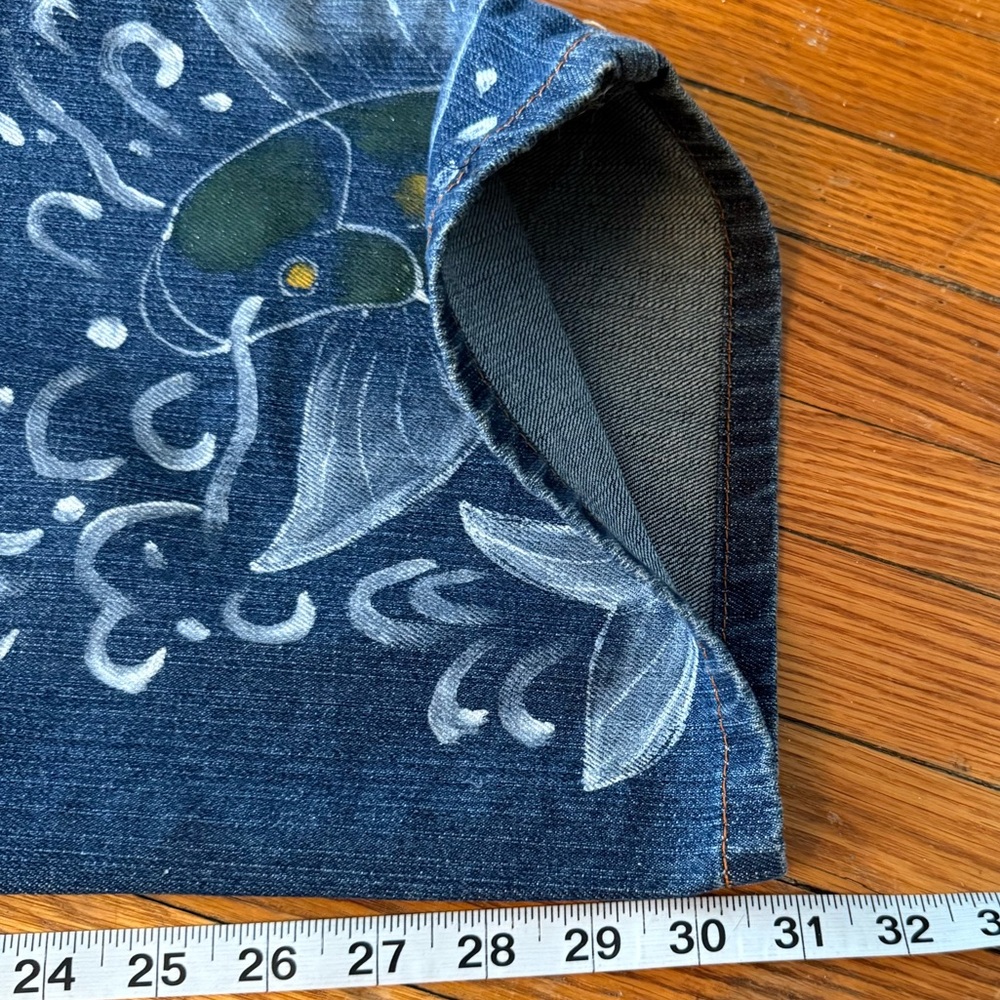 Y2K Evisu Dragon Koi Fish Hand Painted Vintage Denim Jeans - Picture 16 of 16